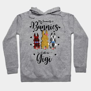 My Favorite Bunnies Call Me Gigi, Cute Leopard Bunnies Easter Gift Hoodie